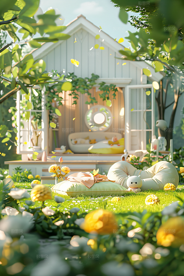 电商家居3D电商展示背景图