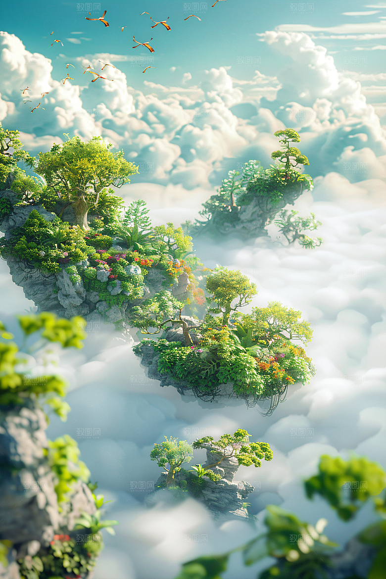 电商家居C4D靓丽背景图