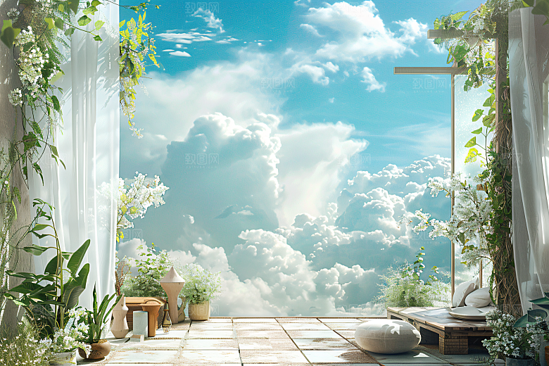 电商家居促销C4D背景图