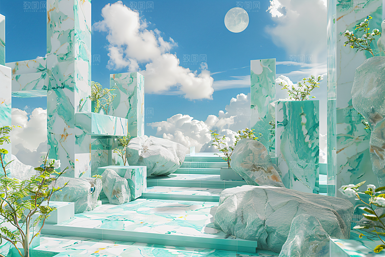 电商家居大促3D背景图