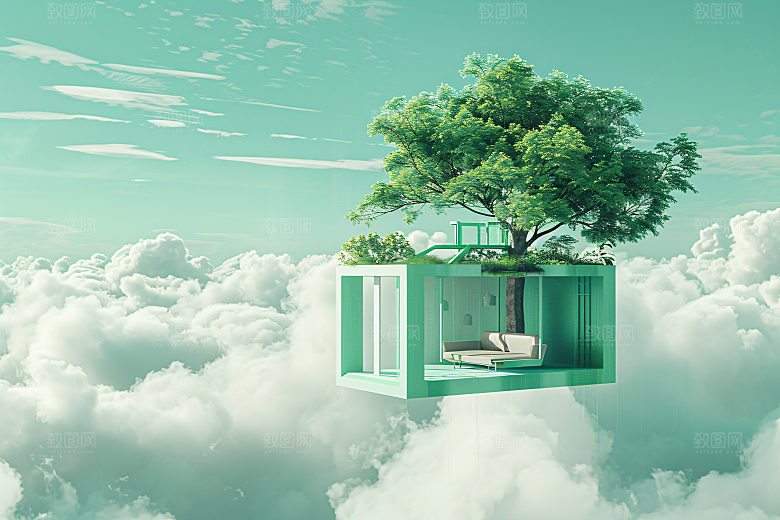 电商家居商品3D背景图