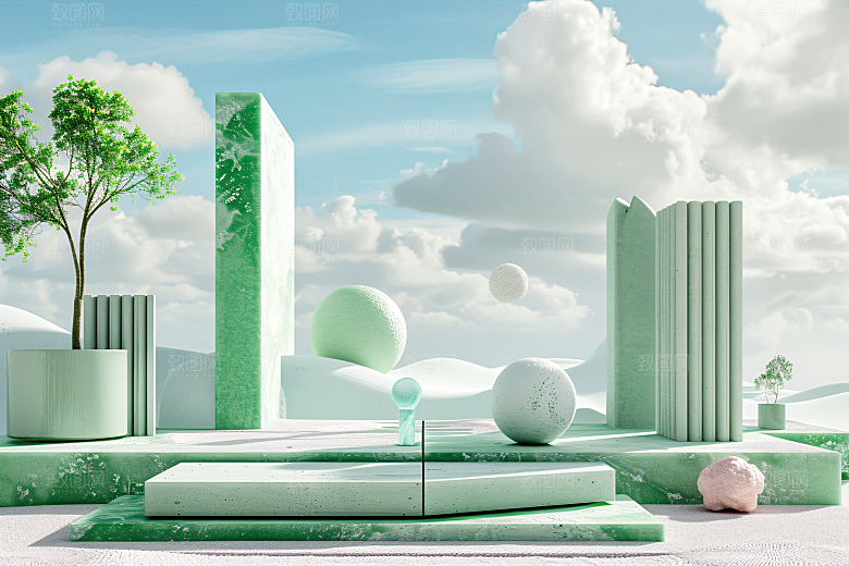 电商家居家具C4D背景图