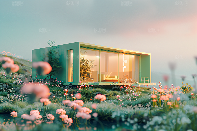 电商家居促销3D背景图