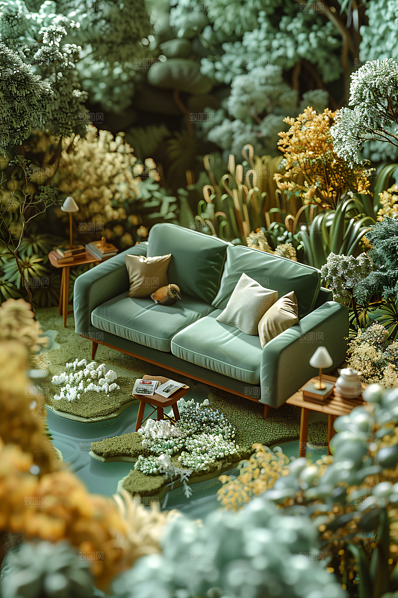电商家居C4D3D背景图