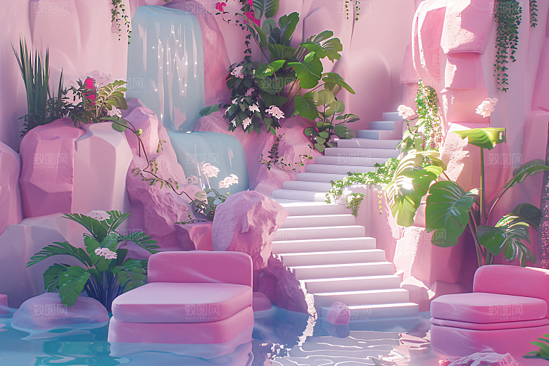 电商家居家具C4D背景图