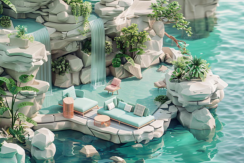 电商家居C4D3D背景图