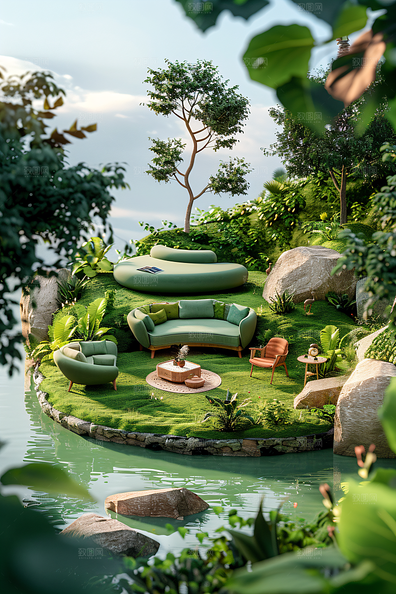 电商家居3D商品背景图