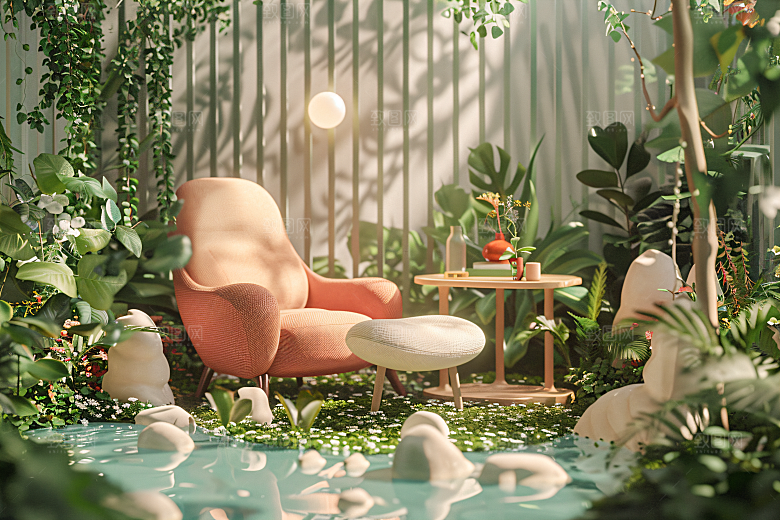 电商家居3D电商展示背景图