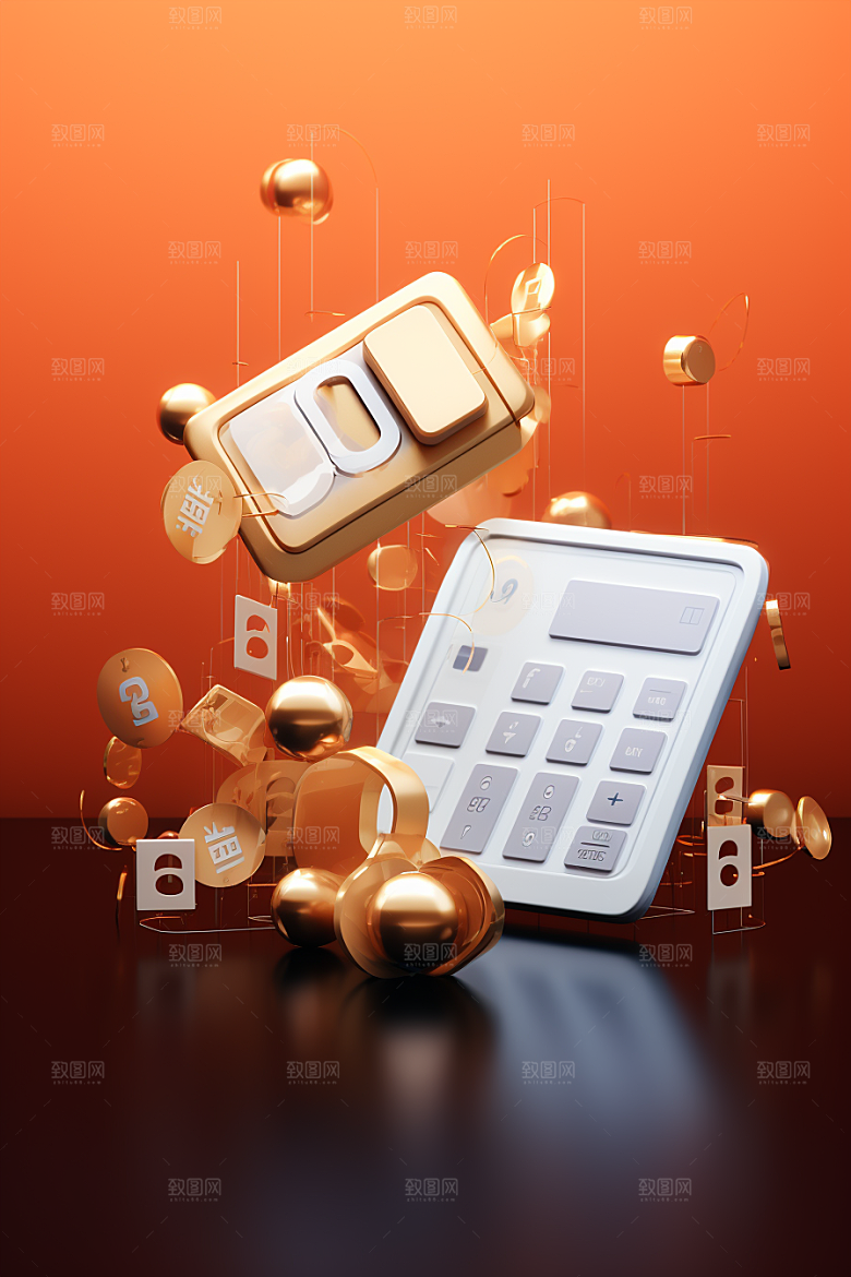 金融理财基金元素C4D模型
