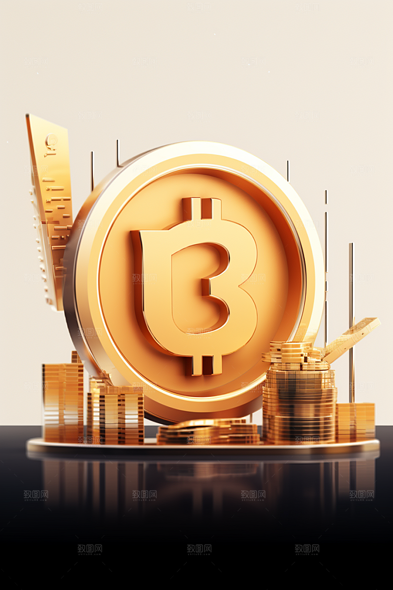 金融理财元素投资C4D模型