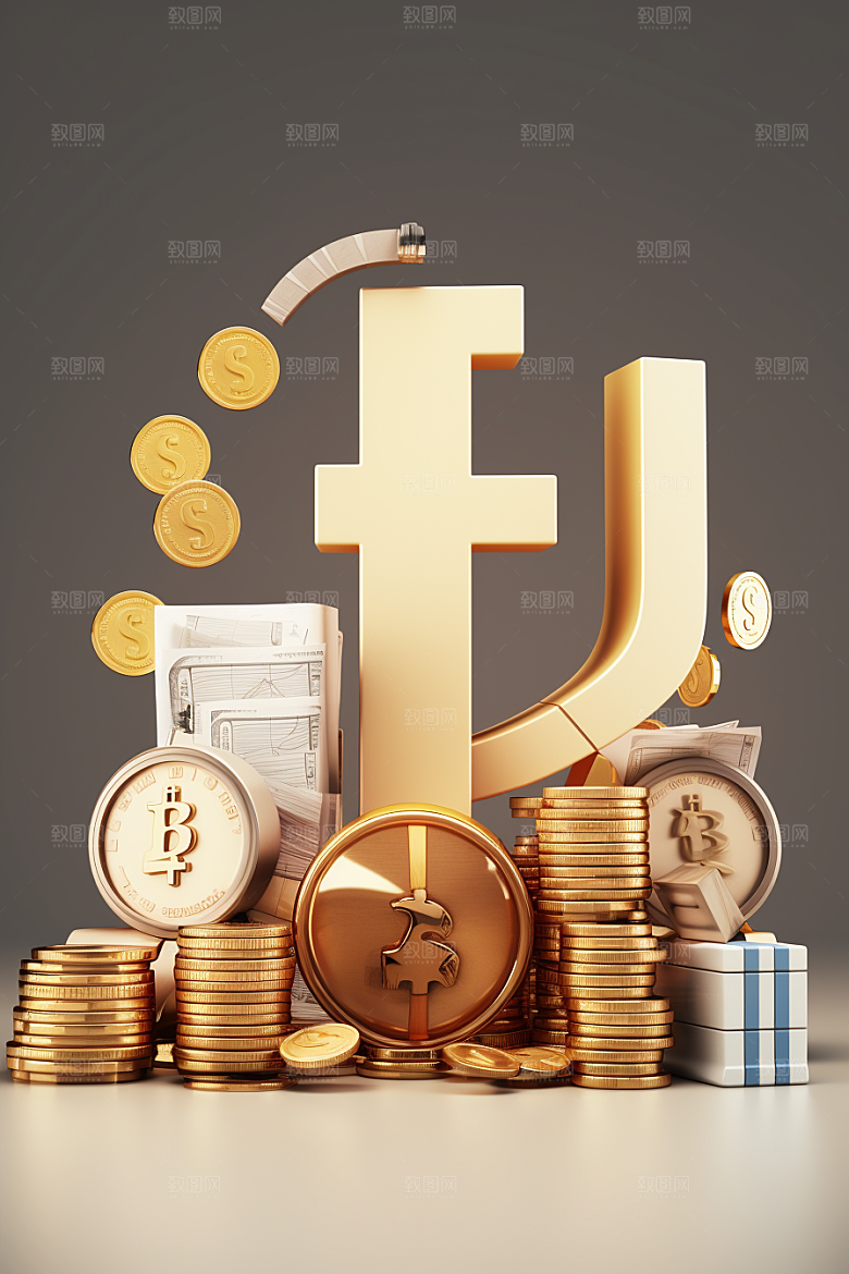 金融理财投资证券C4D模型