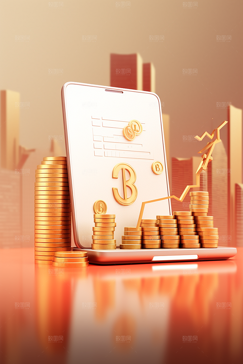 金融理财立体基金C4D模型