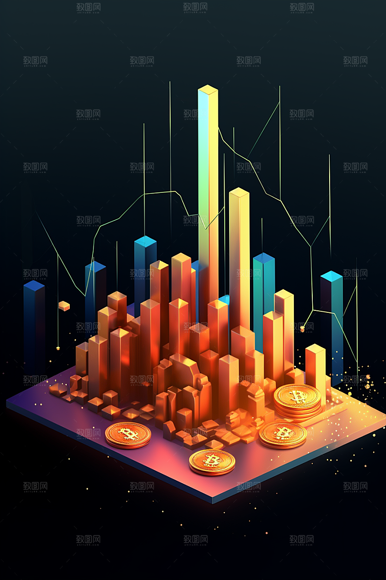 金融理财投资数据C4D模型