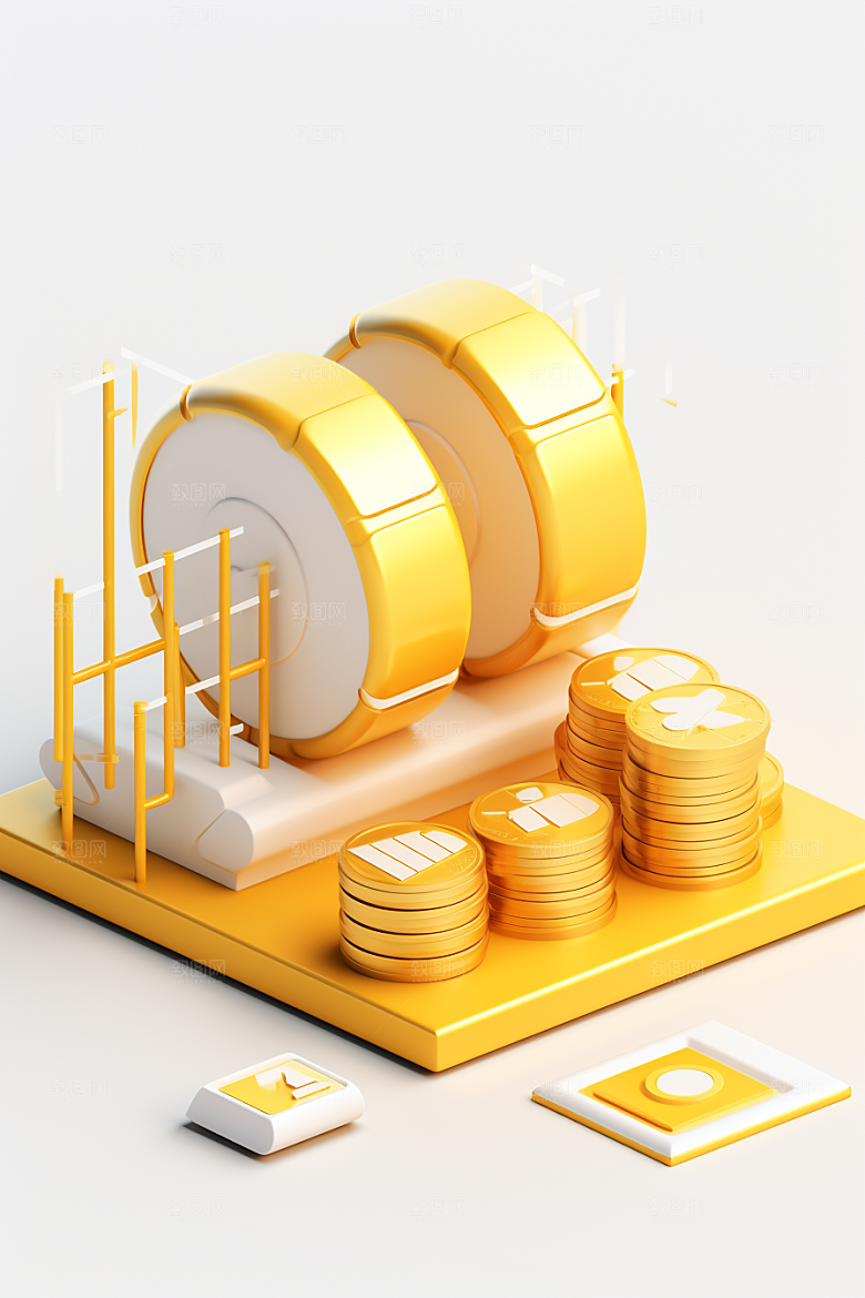 金融理财货币高清C4D模型