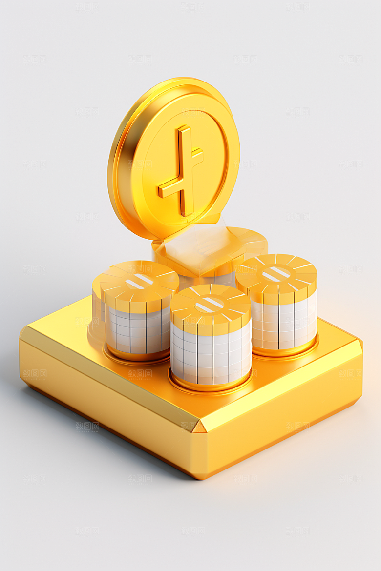金融理财货币证券C4D模型