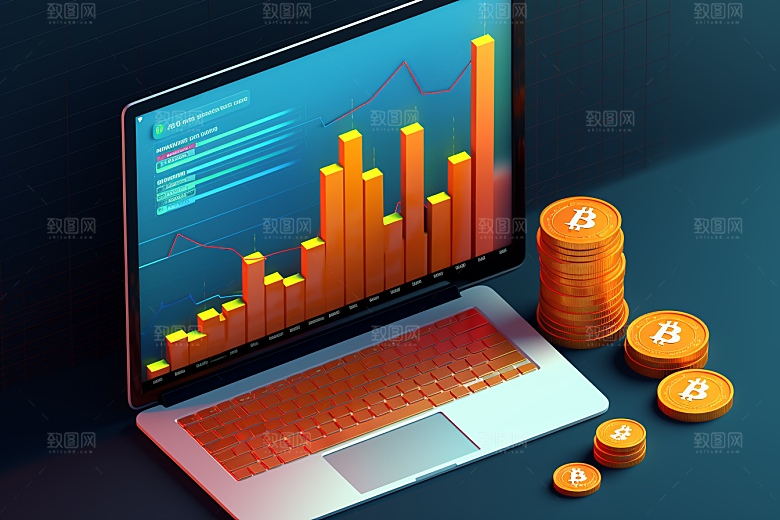 金融理财元素经济C4D模型