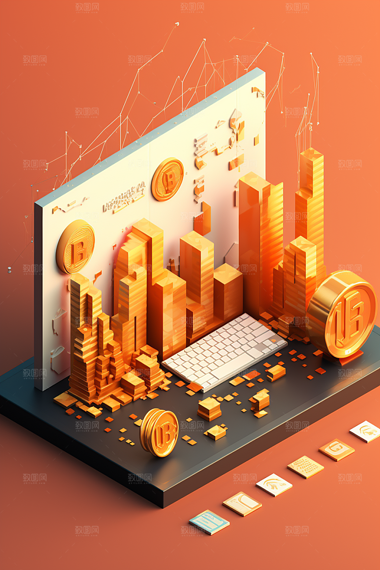 金融理财经济基金C4D模型