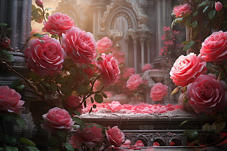 CG玫瑰原画情人节素材