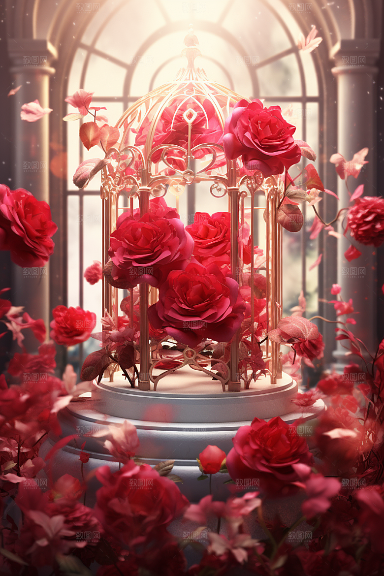 CG玫瑰唯美原画素材