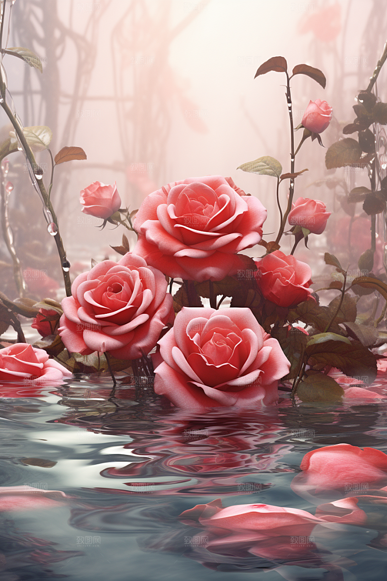 CG玫瑰爱情原画素材