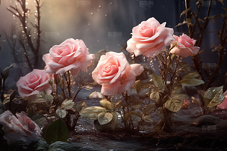 CG玫瑰情人节爱情素材