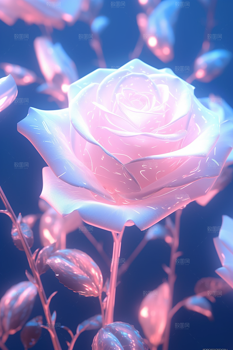 CG玫瑰原画高清素材