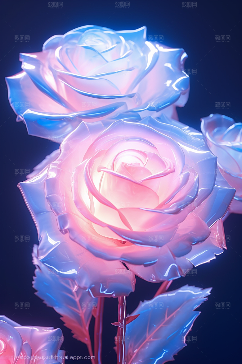 CG玫瑰唯美梦幻素材