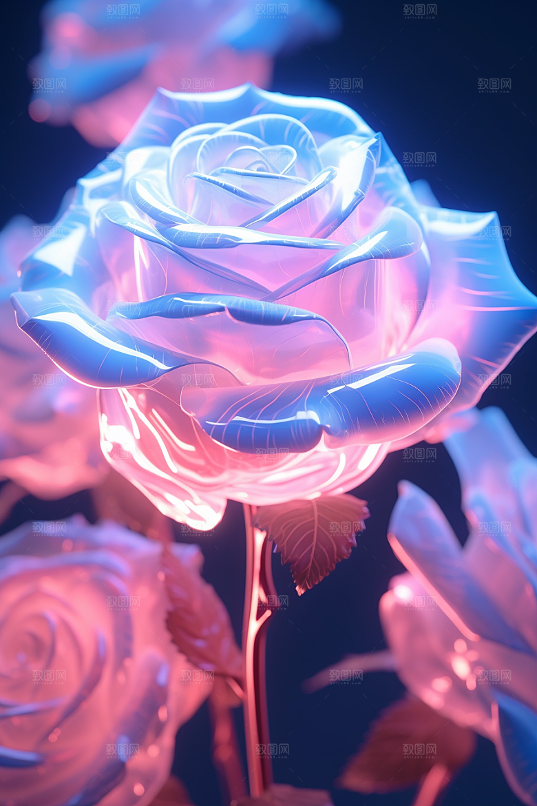 CG玫瑰原画高清素材