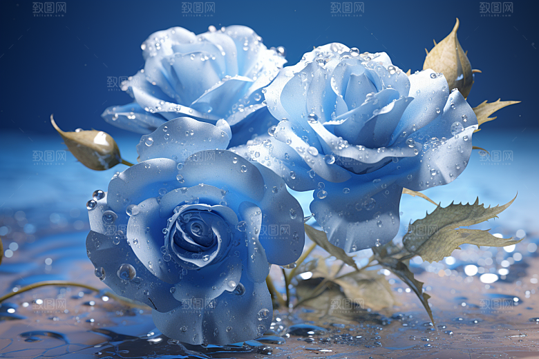 CG玫瑰原画唯美素材