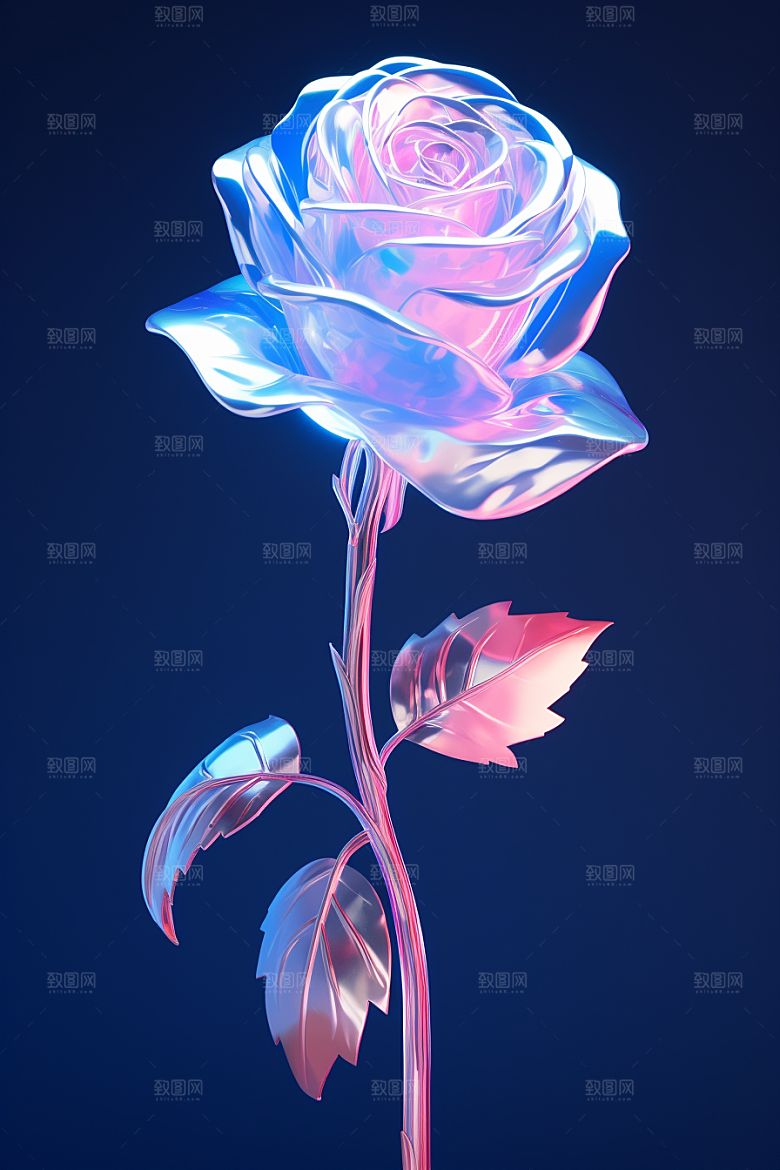 CG玫瑰梦幻原画素材