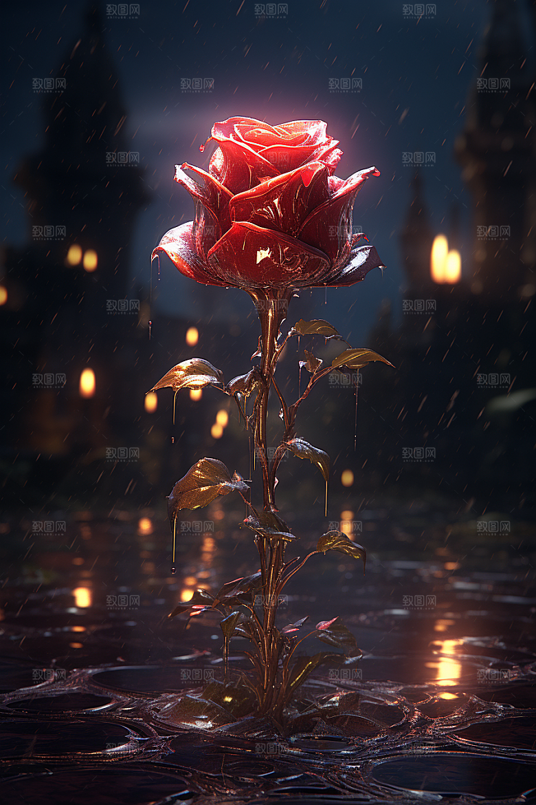 CG玫瑰爱情梦幻素材