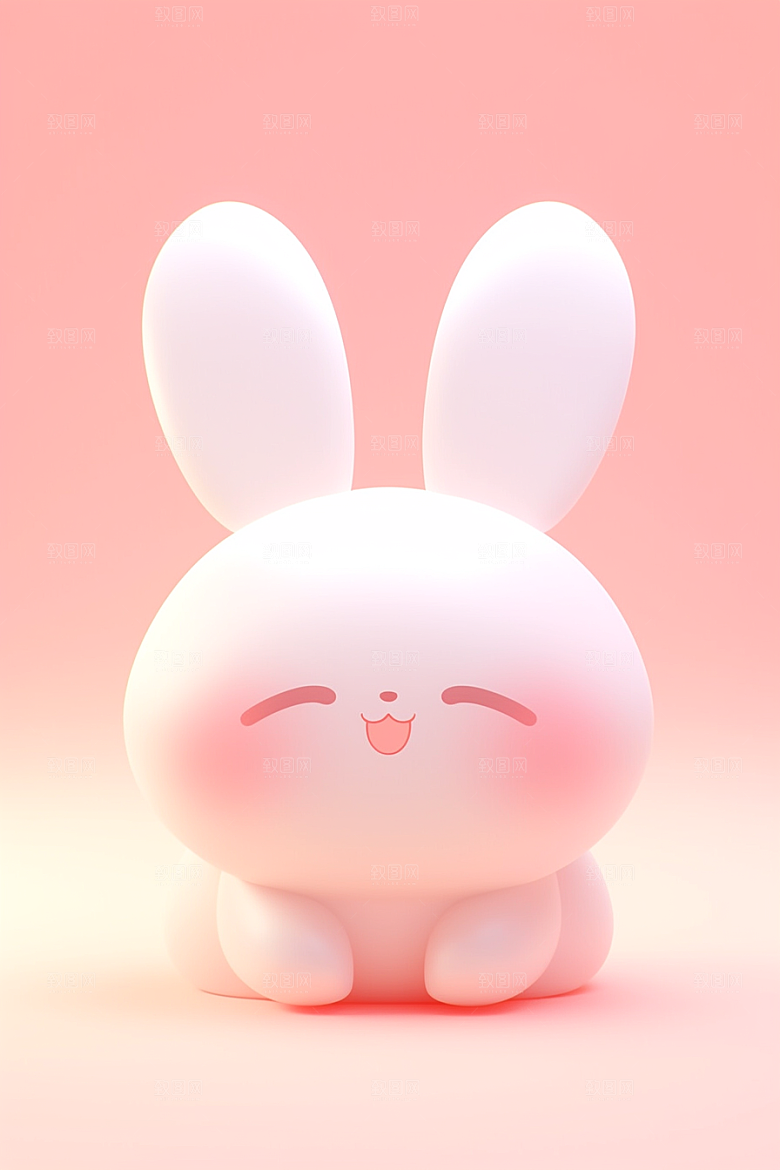 CG小兔子治愈立体素材