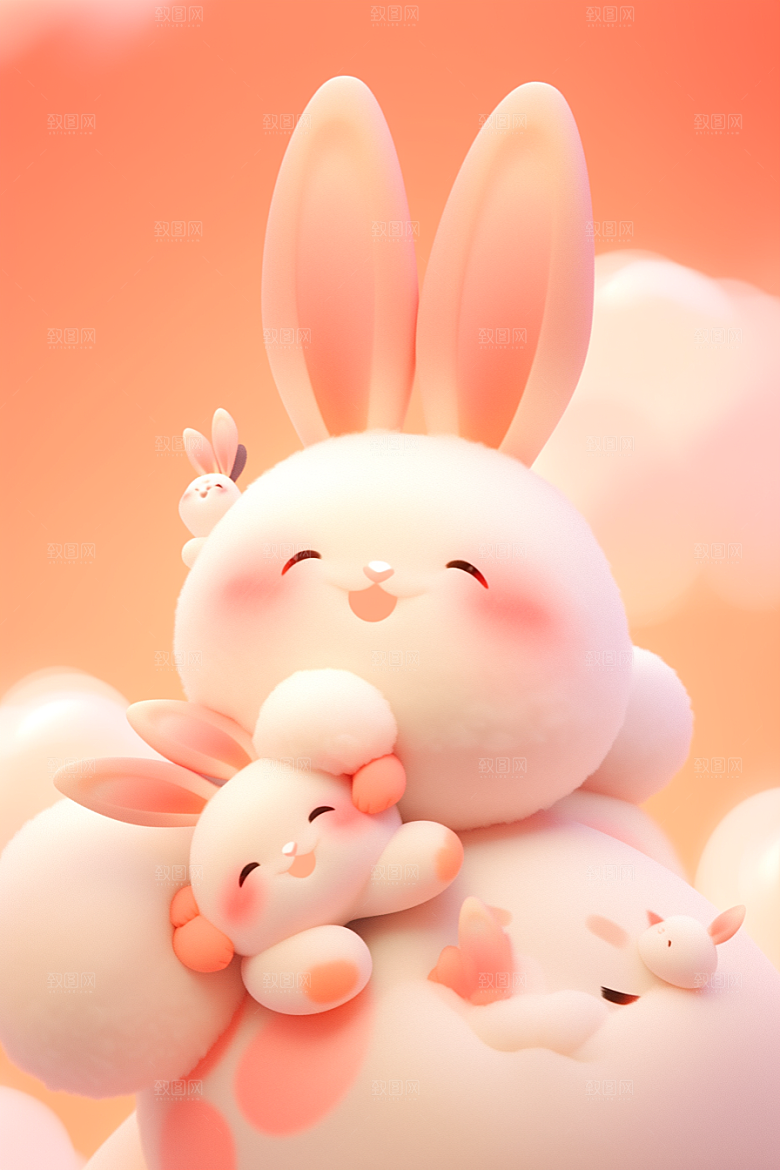 CG小兔子3D形象素材