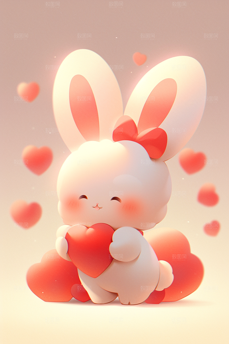 CG小兔子立体软糯素材