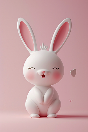 CG小兔子甜美立体素材