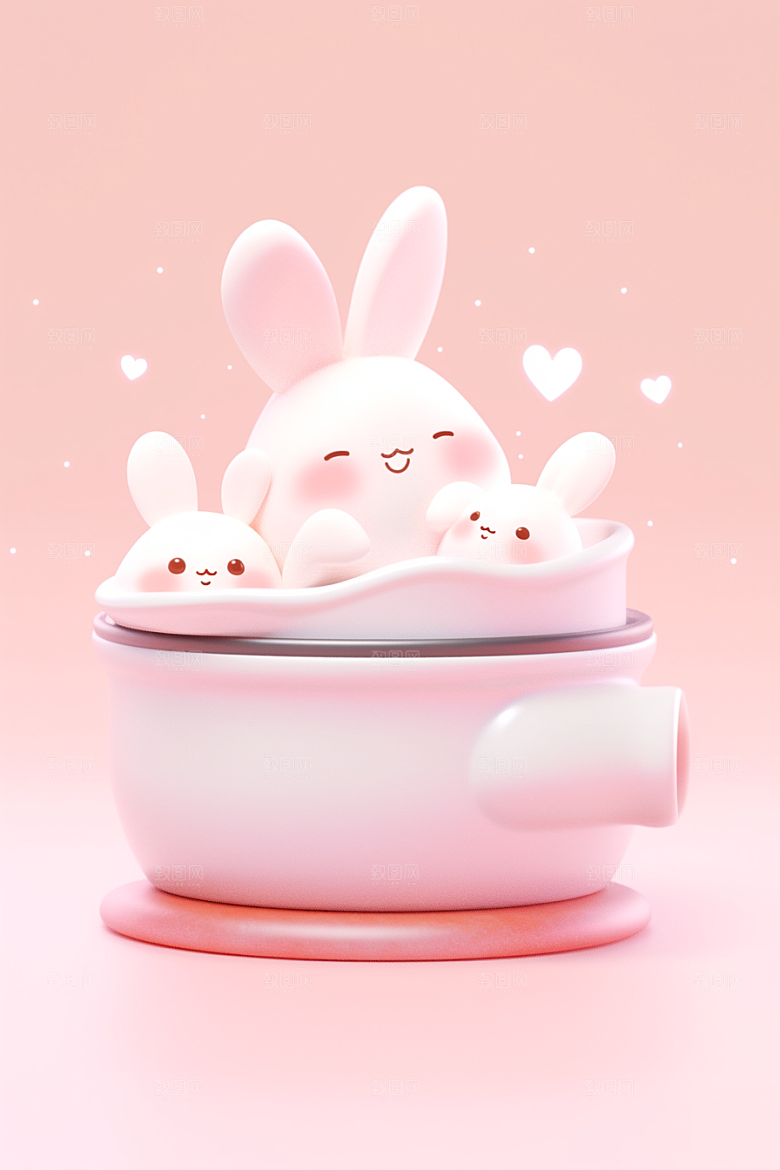 CG小兔子3D卡通素材