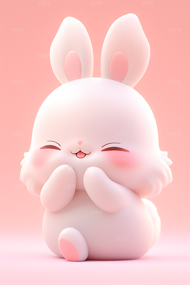 CG小兔子软糯甜美素材