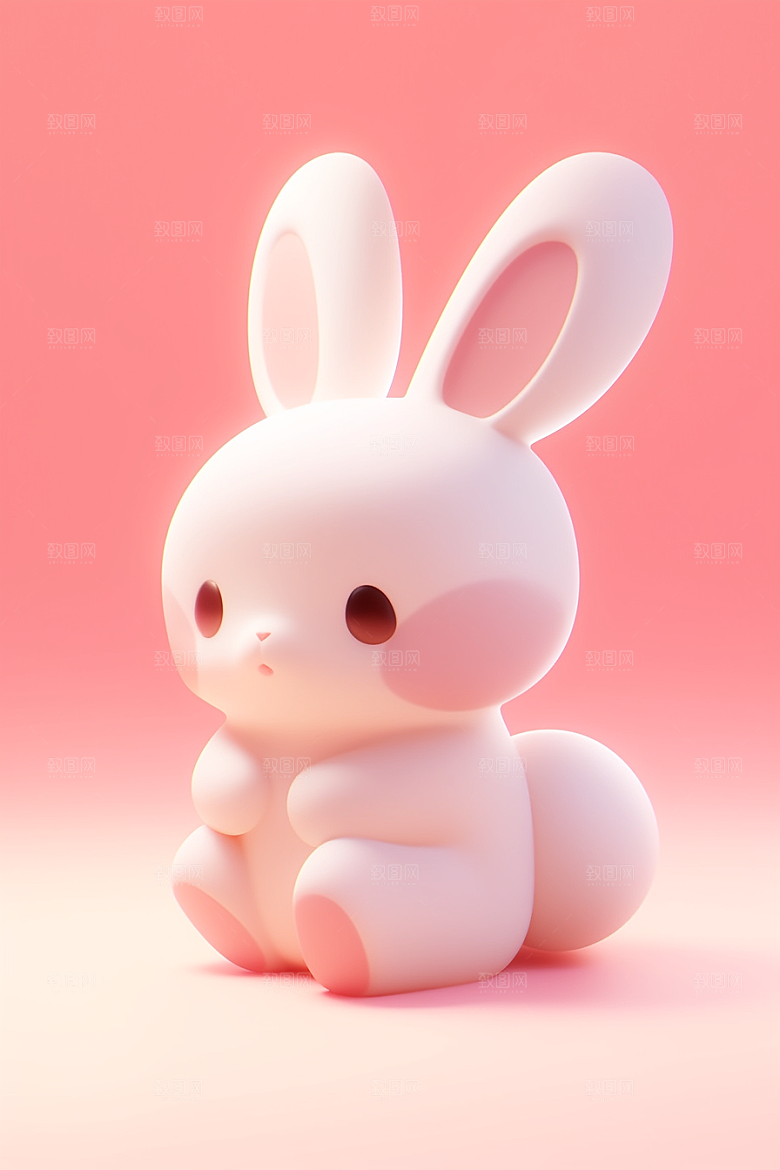CG小兔子立体治愈素材