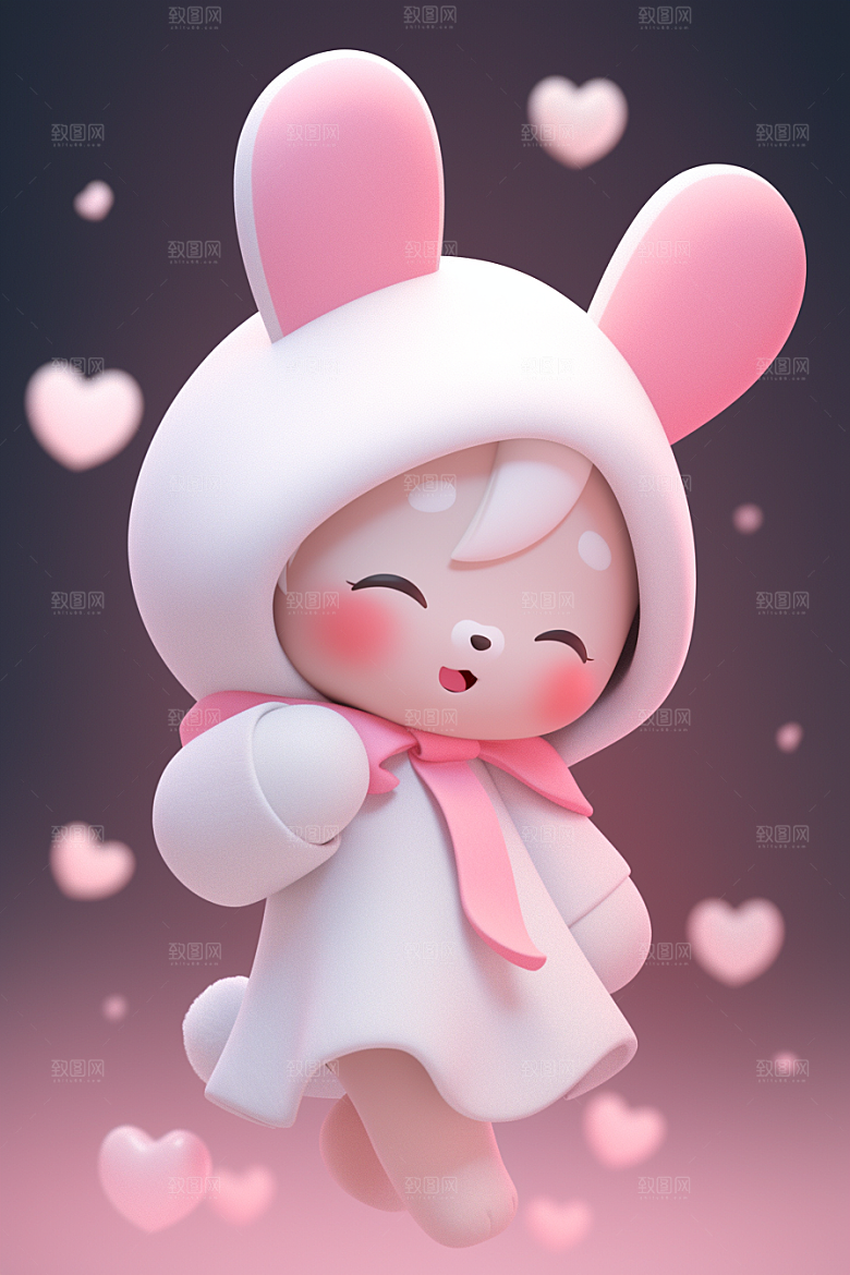 CG小兔子卡通IP素材