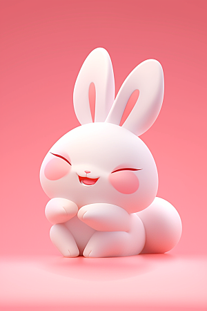 CG小兔子小白兔小动物模型