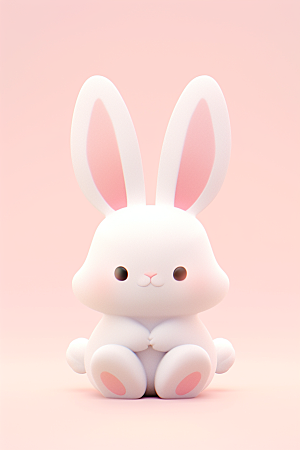 CG小兔子小白兔立体模型