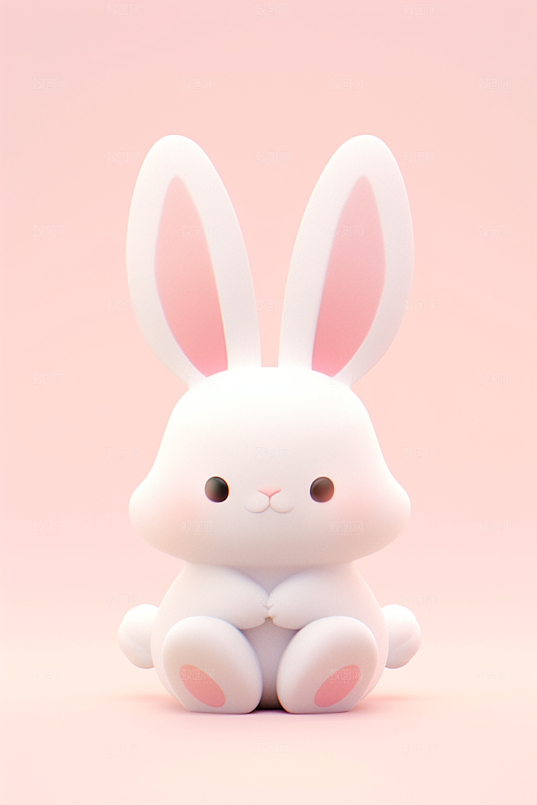 CG小兔子小白兔立体模型