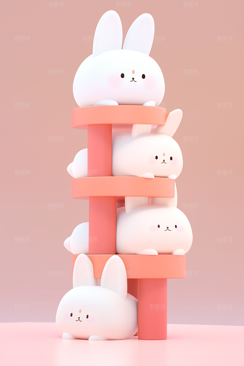 CG小兔子C4D拟人模型