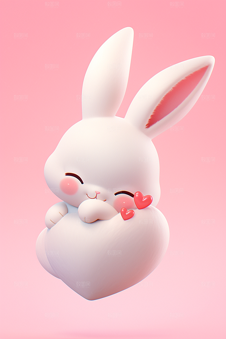 CG小兔子3D小白兔模型