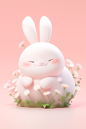CG小兔子可爱卡通模型