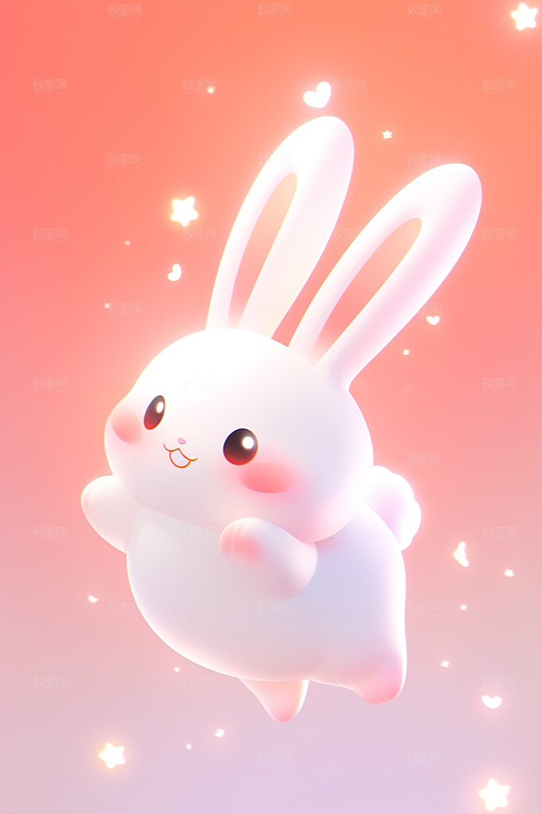 CG小兔子小白兔立体模型