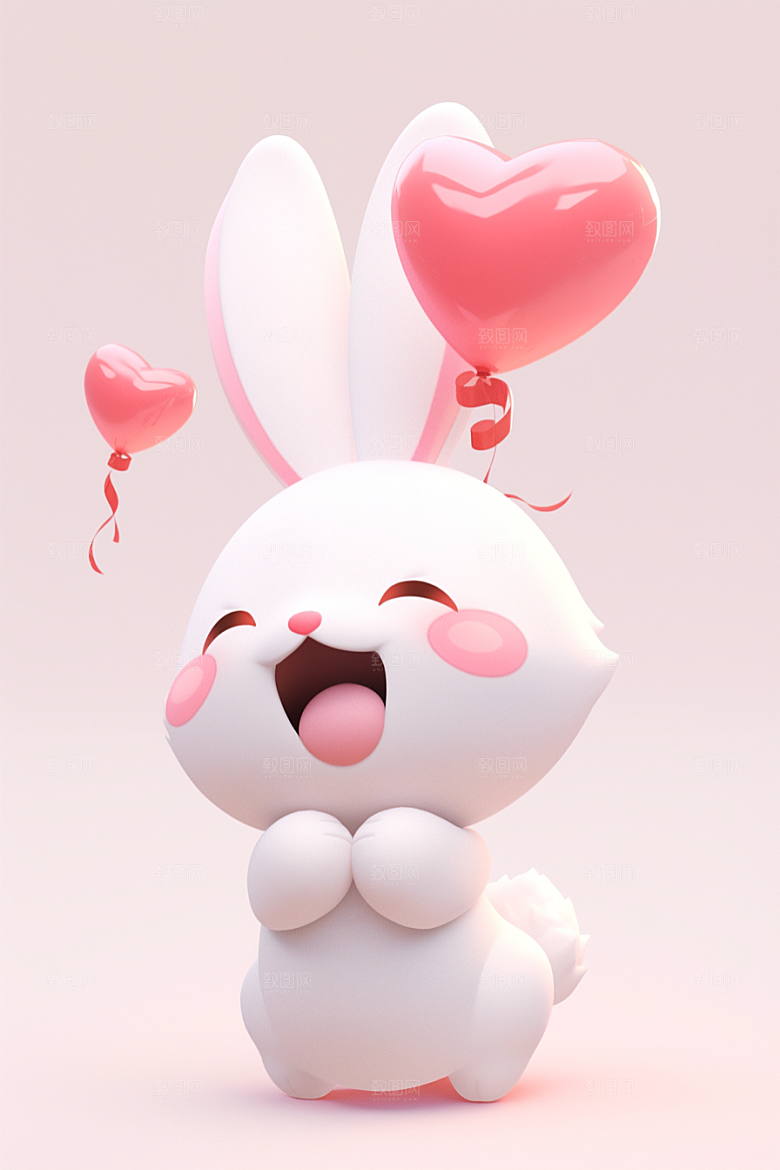 CG小兔子IP小白兔模型