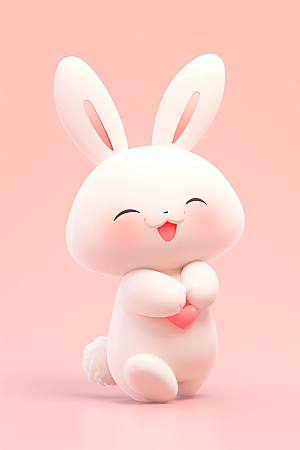 CG小兔子可爱卡通模型