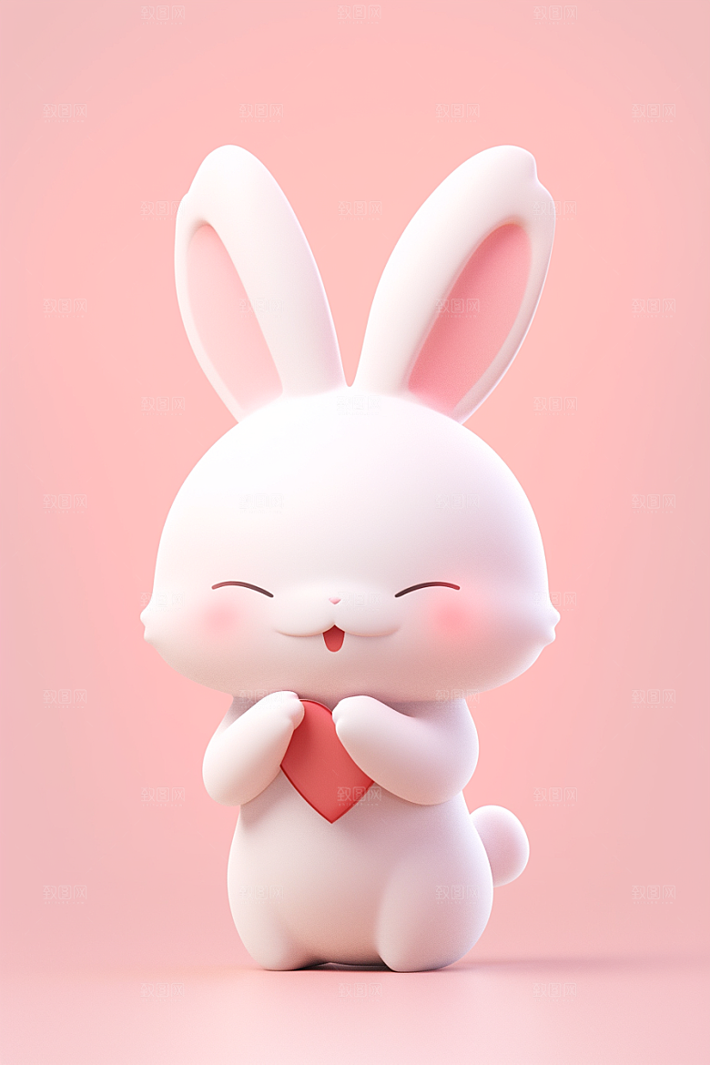 CG小兔子小白兔卡通模型
