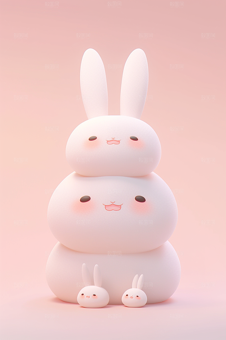 CG小兔子可爱3D模型